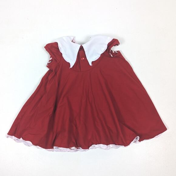 Vintage Peaches N Cream Dress Girls Size 2T Red Sailor Bow - Picture 4 of 4